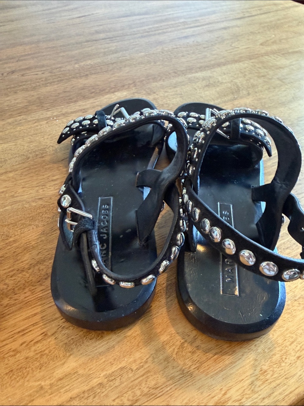 Marc Jacobs Black Studded Women's Sandals - Fashion Buckle Straps - Picture 4 of 4